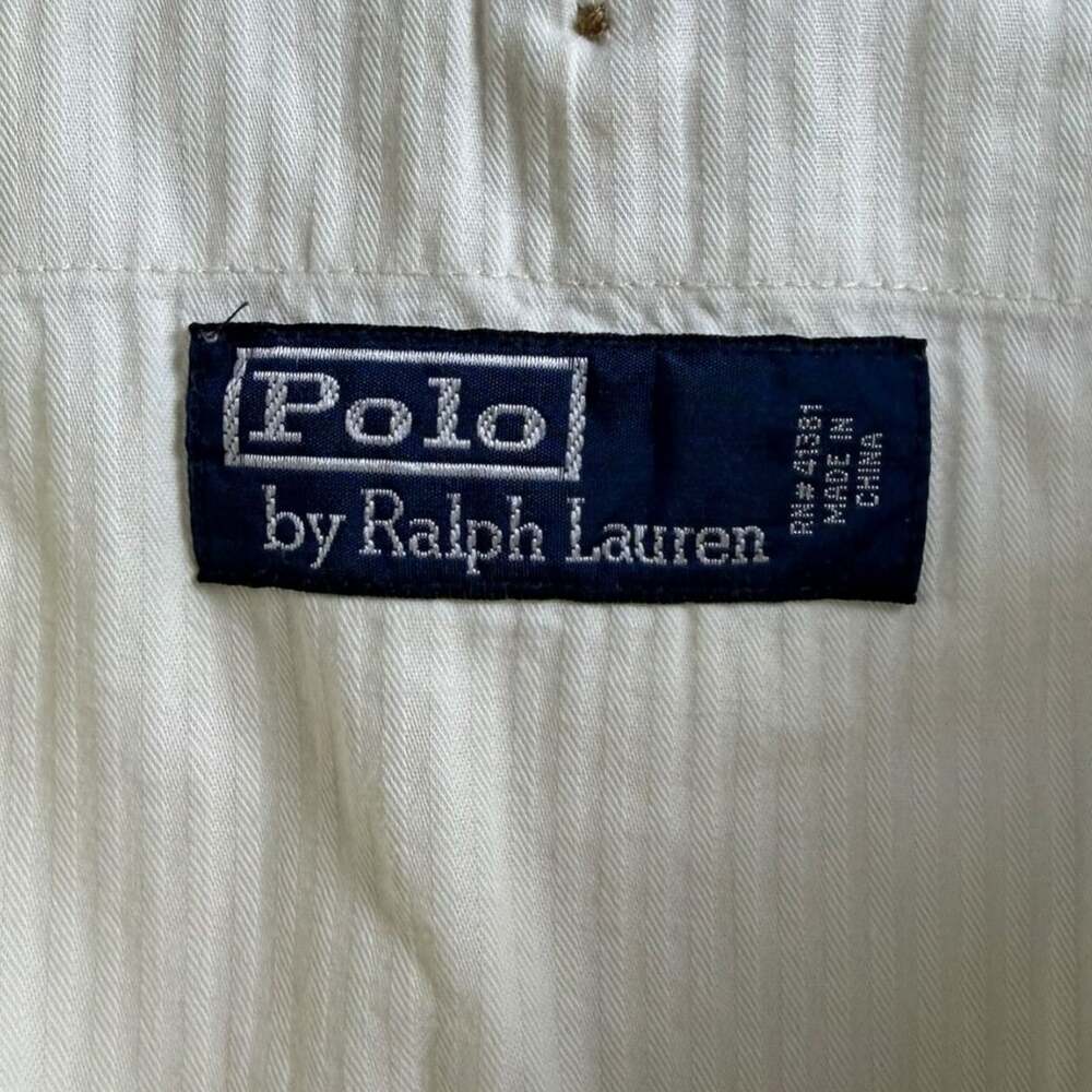 Polo Ralph Lauren Linen Silk Pants Mens 34x30 Ivory Cream Luxury Trousers